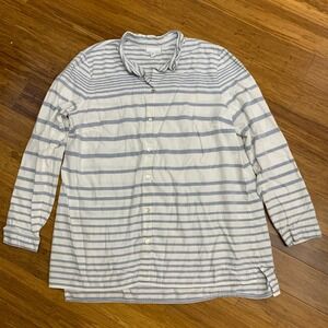 J.Jill Striped‎ Button Down Shirt Long Sleeve Cotton Casual Top Women's Large